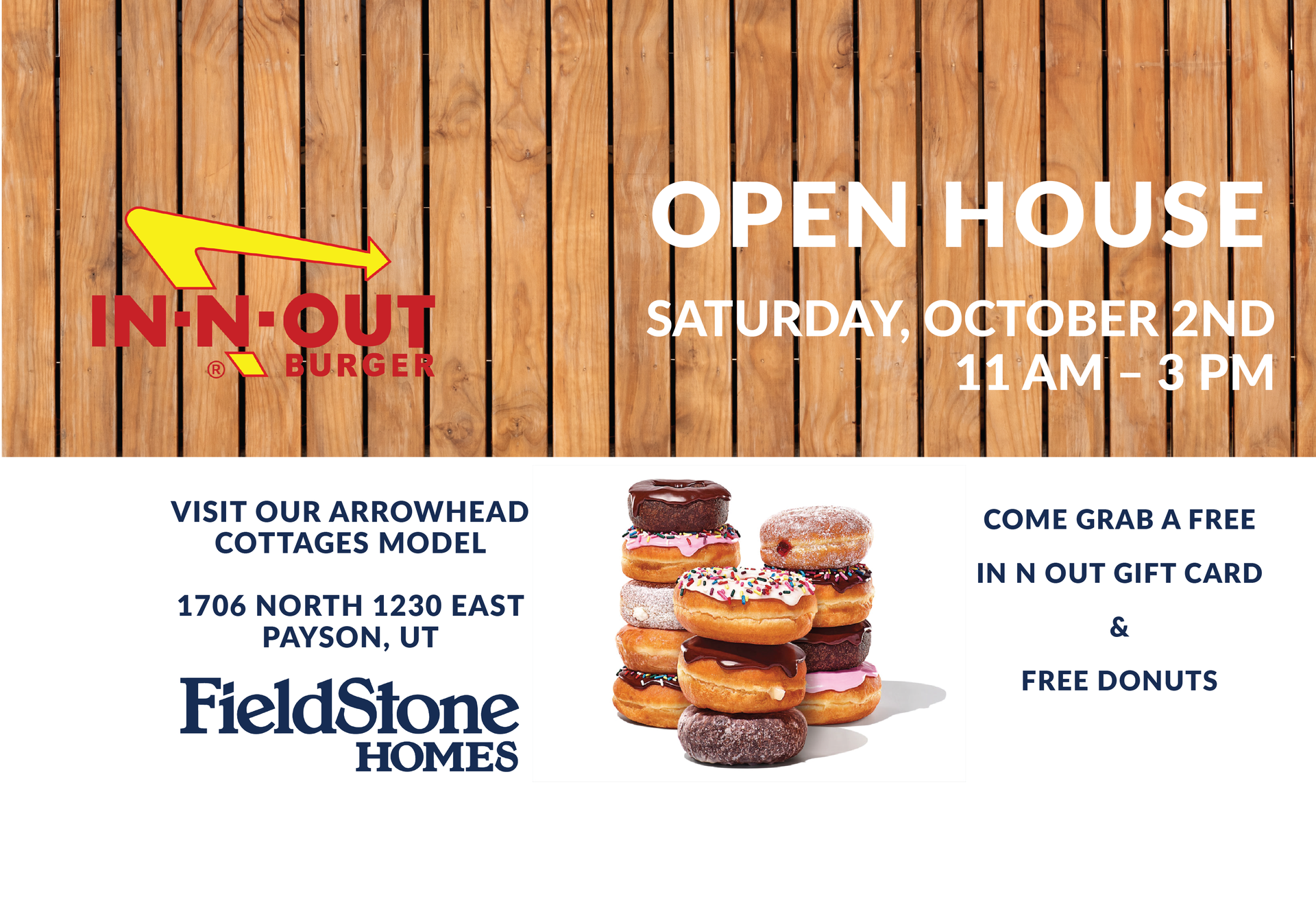 OPEN HOUSE  OCT 2ND – FREE Gift Cards & Donuts